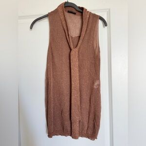 Sisley Metallic Gold Knit Top Size Medium
